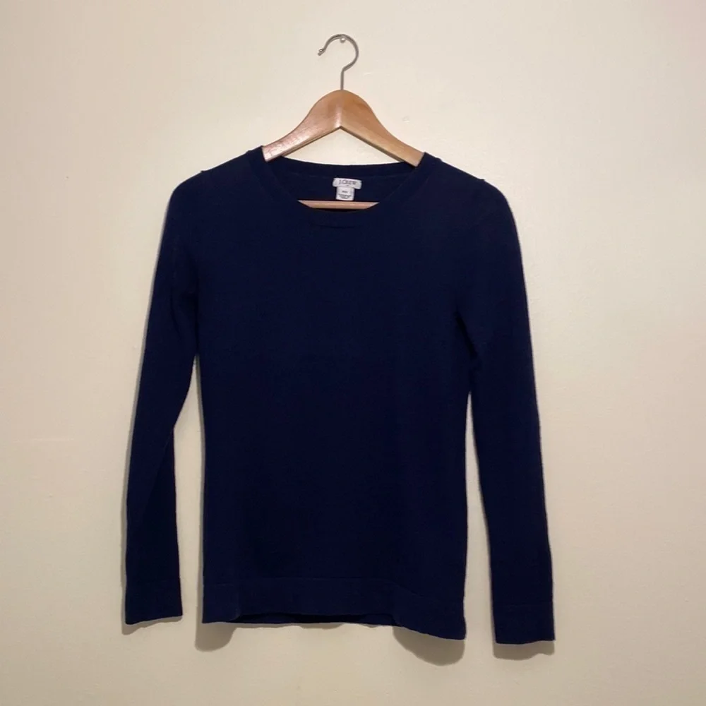 J. Crew cotton navy crew neck sweater. Size XXS